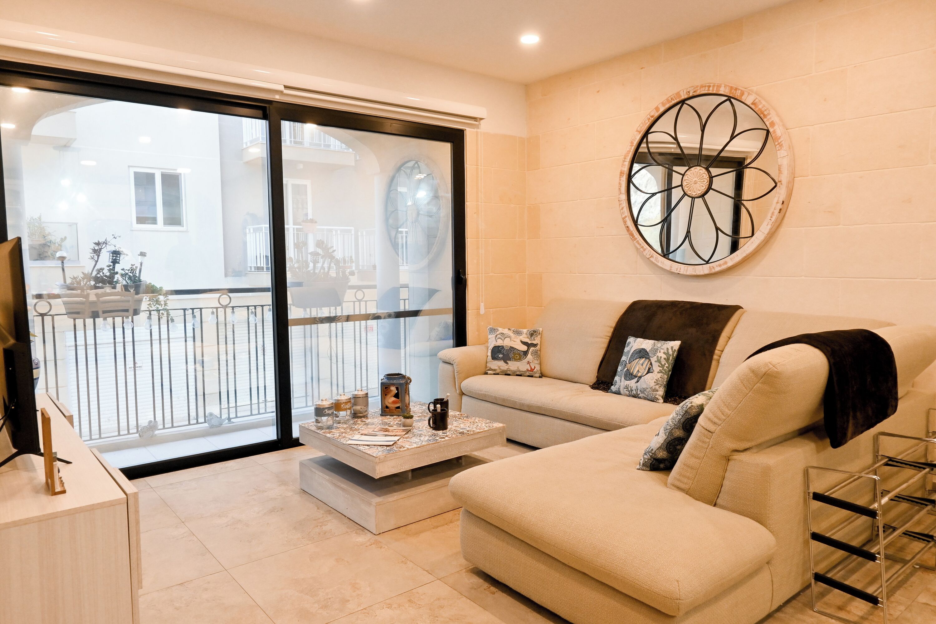 Family Apartment, Multiple Bedrooms (Valley Mist Apart NB 1 Xlendi Gozo) | Living area