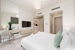 Desk, iron/ironing board, travel cot, WiFi - Calm & Stylish 1Bedroom in Hadley Heights JVC (Jumeirah Village Circle (JVC))