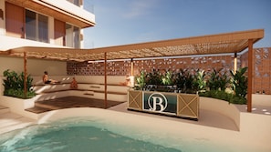 Una piscina al aire libre