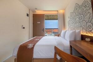Superior Double Room, Pool View | Desk, laptop workspace, WiFi (free), bed sheets - BLive Coliving Canggu (Canggu)