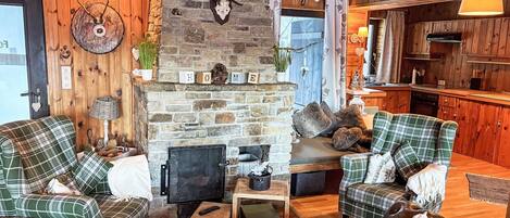 Télévision, cheminée