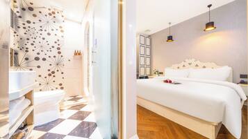 Comfort Queen Room without Window and Bathtub | Desk, laptop workspace, blackout drapes, soundproofing