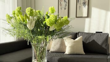 Apartment, Balkon, Stadtblick | Wohnbereich