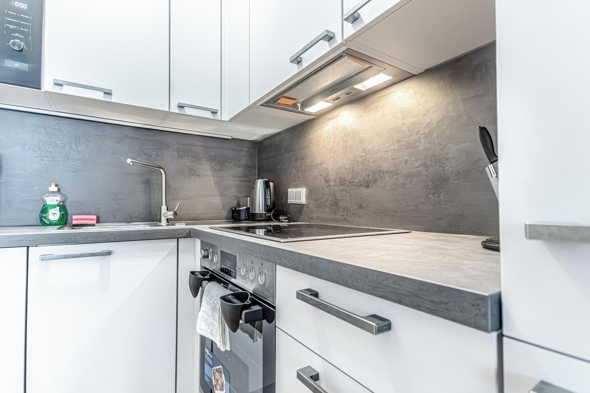 Appartement | Cuisine privée | Réfrigérateur, micro-ondes, four, plaque de cuisson
