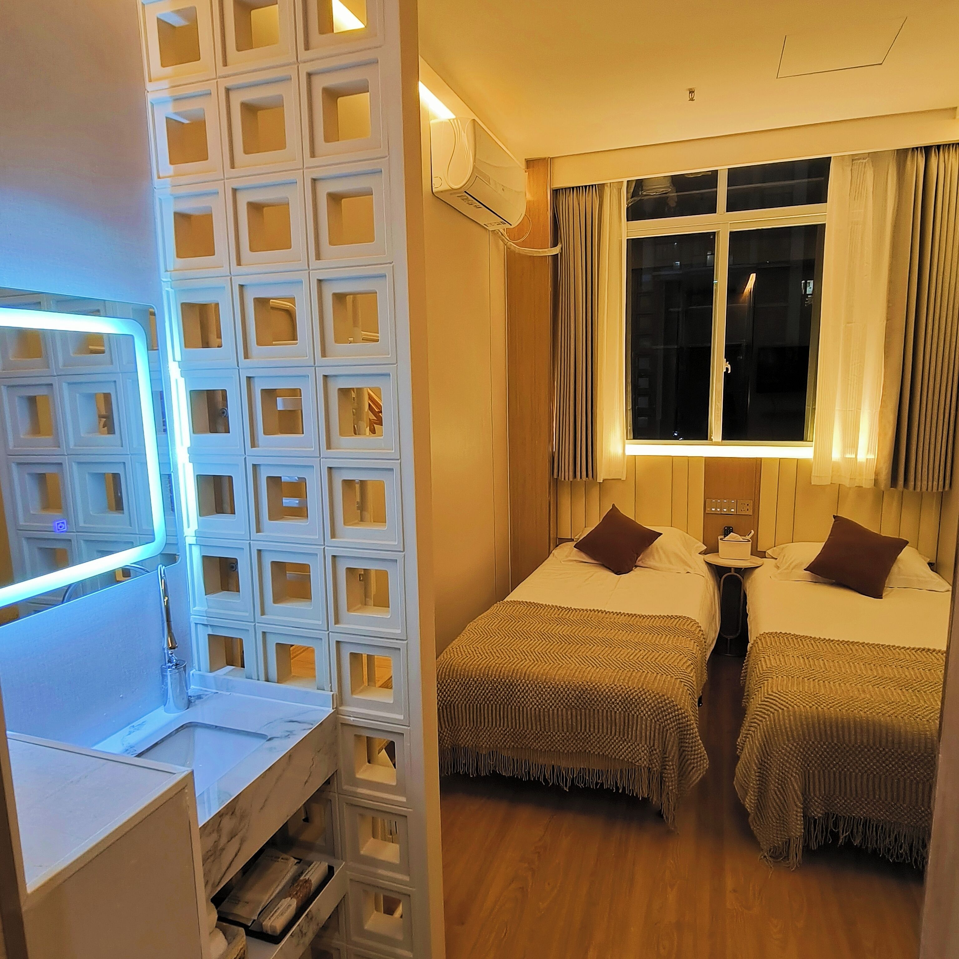 Blackout curtains, iron/ironing board, free WiFi, bed sheets