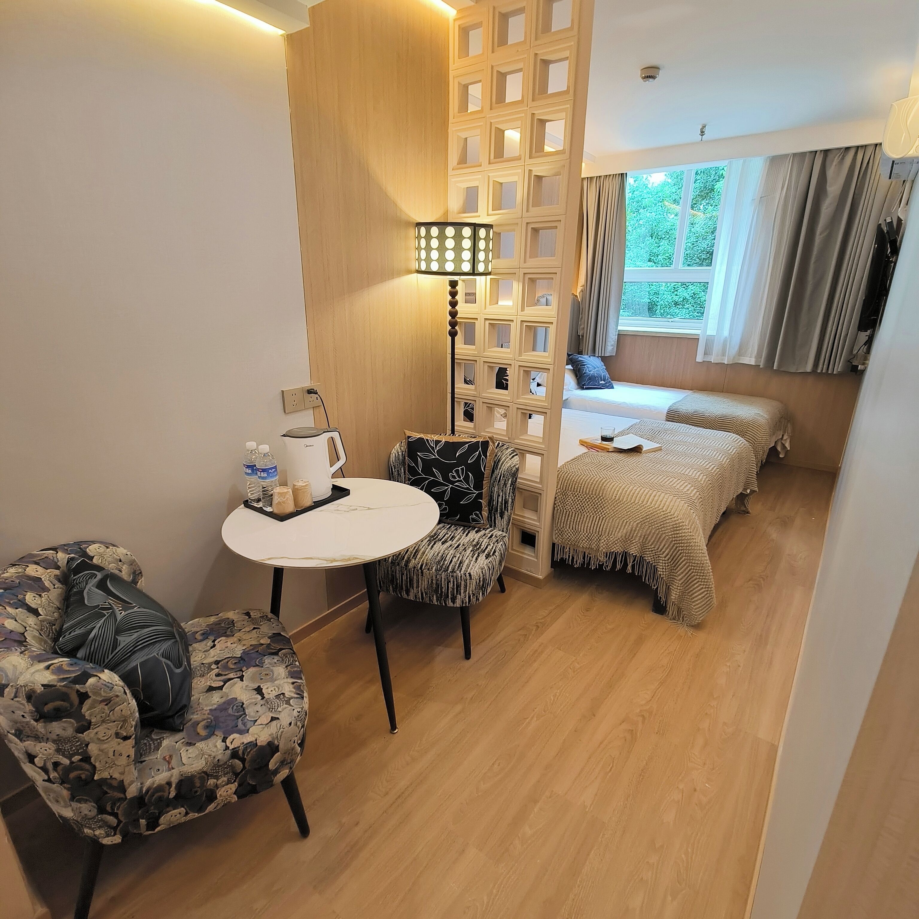 Blackout curtains, iron/ironing board, free WiFi, bed sheets