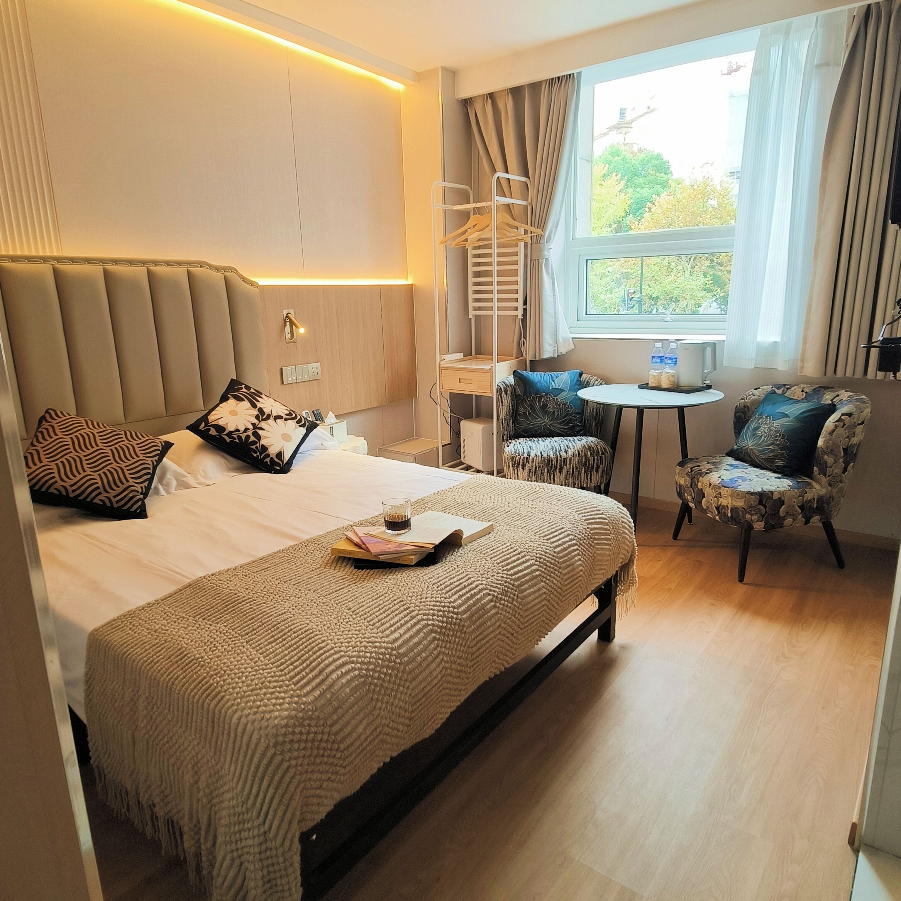 Blackout curtains, iron/ironing board, free WiFi, bed sheets