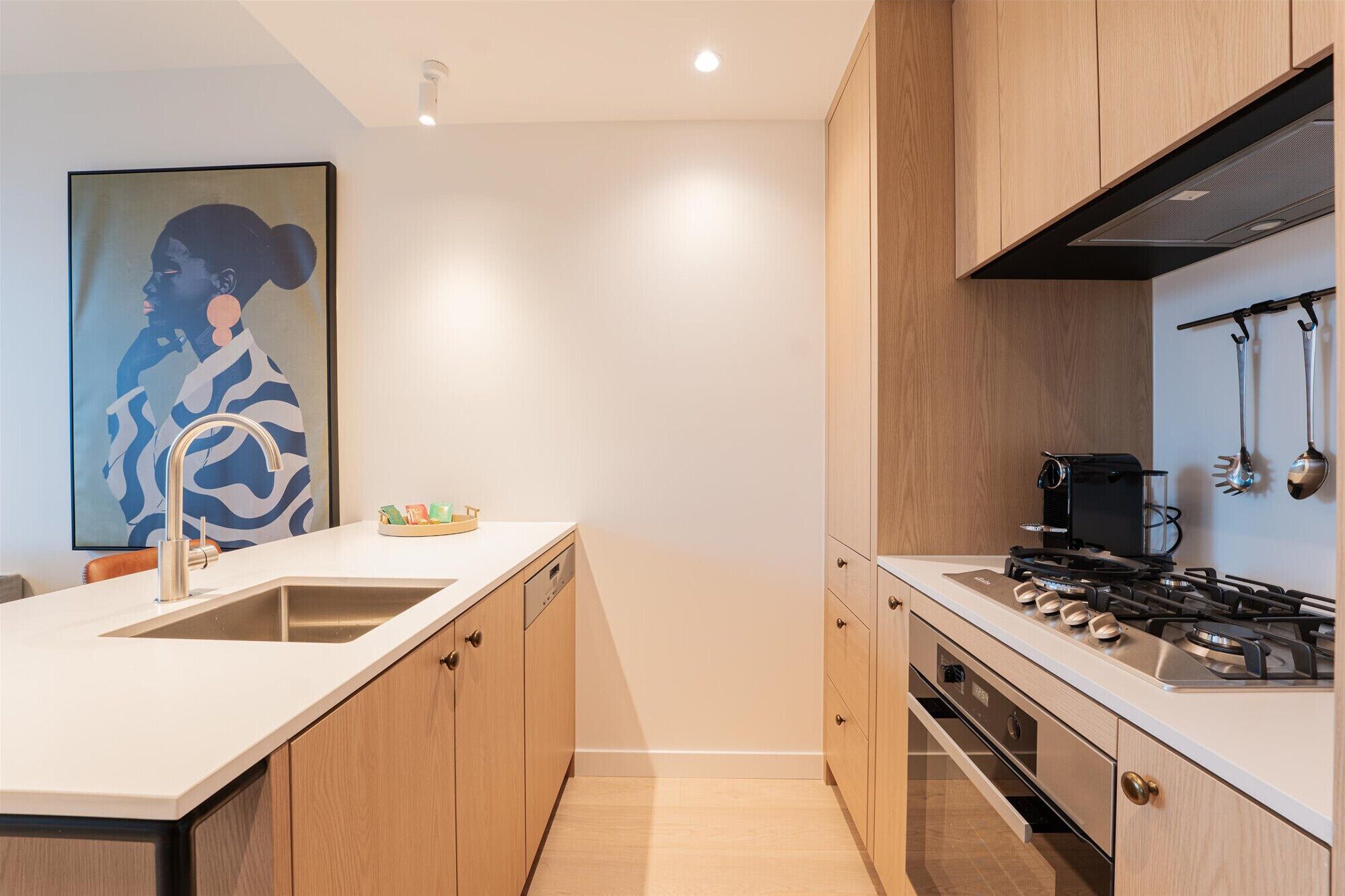 Køleskab, mikrobølgeovn, opvaskemaskine, kaffe-/temaskine