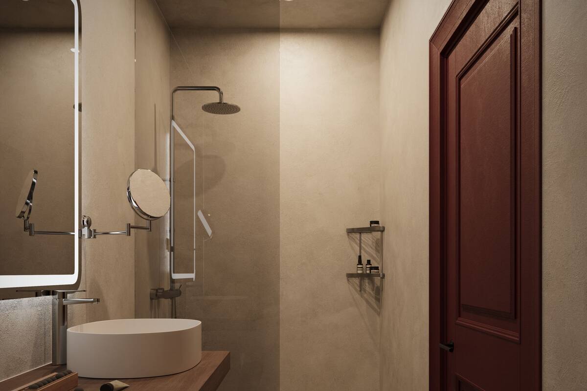 Articles de toilette (gratuits), séchoir à cheveux, serviettes fournies