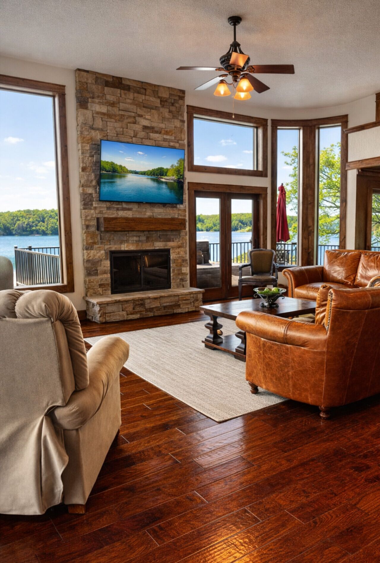 Smart-tv en een open haard