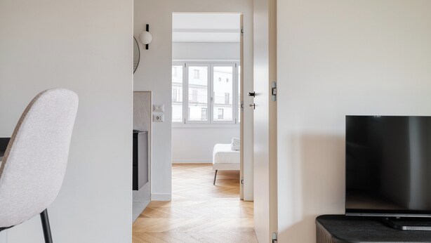 Lägenhet - 1 dubbelsäng med bäddsoffa - balkong | Vardagsrum | 32-tums smart-tv med kabelkanaler