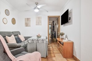 Televisión y chimenea 