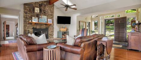 TV, caminetto, studio