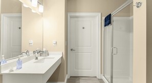 Shower, towels - York Beach 2BR Condo | Balcony, Indoor Pool, Fireplace (York)
