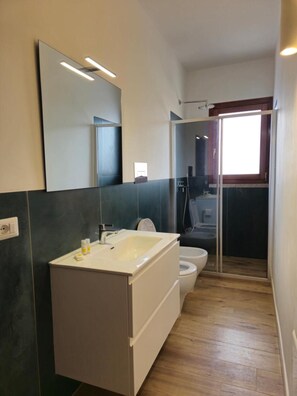 Douche, articles de toilette gratuits, serviettes fournies