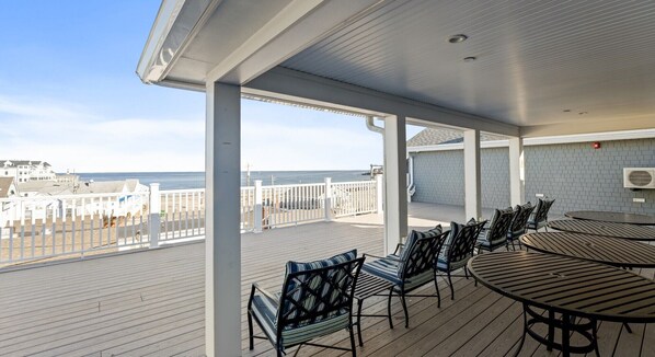 Terrace/patio - York Beach, Maine | Ocean-View Studio with Fireplace | Walk to Beach (York)