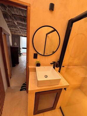Shower, hair dryer, towels, shampoo - Sea Breeze Penthouse at Conchas Chinas (Puerto Vallarta)