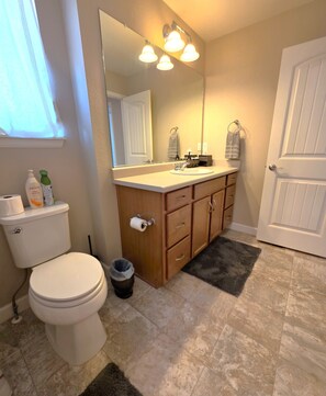 Hair dryer, towels, soap, toilet paper - Serene 3 Bdrm 3 Bthrm Home in Aurora, Sleeps 10 & Near Everything!!! (Aurora)