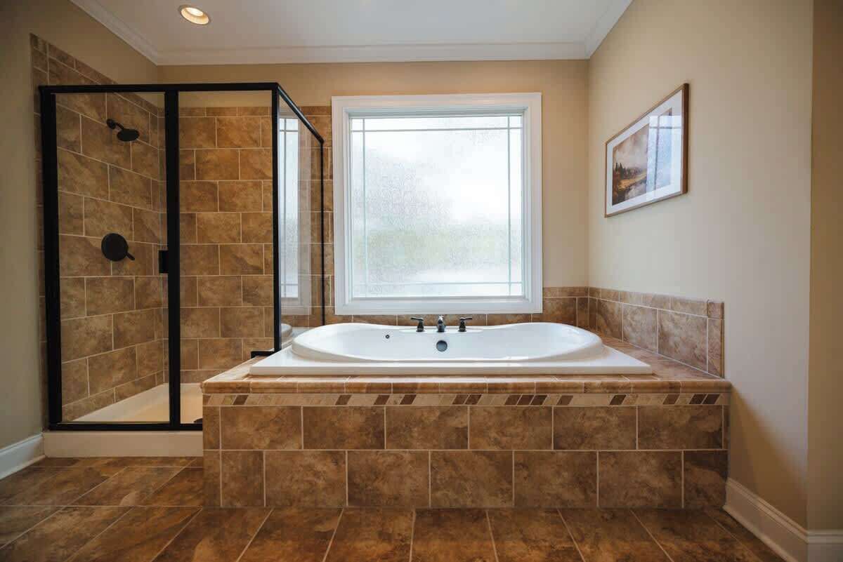 Jetted tub, hair dryer, towels, soap