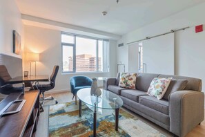 TV, offices - Bright Apartment in the Heart of Cambridge, Walk Everywhere (Cambridge, MA)