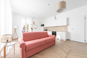 apartman, erkély, kilátással a városra (Pedretti 207) | Nappalirész