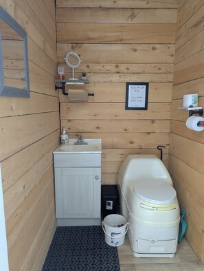 Shower, soap, toilet paper