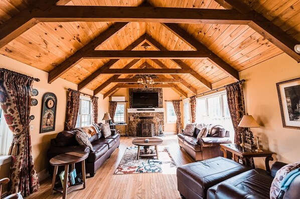 TV, fireplace, offices