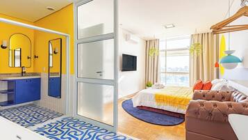 1 bedroom, iron/ironing board, travel crib, WiFi
