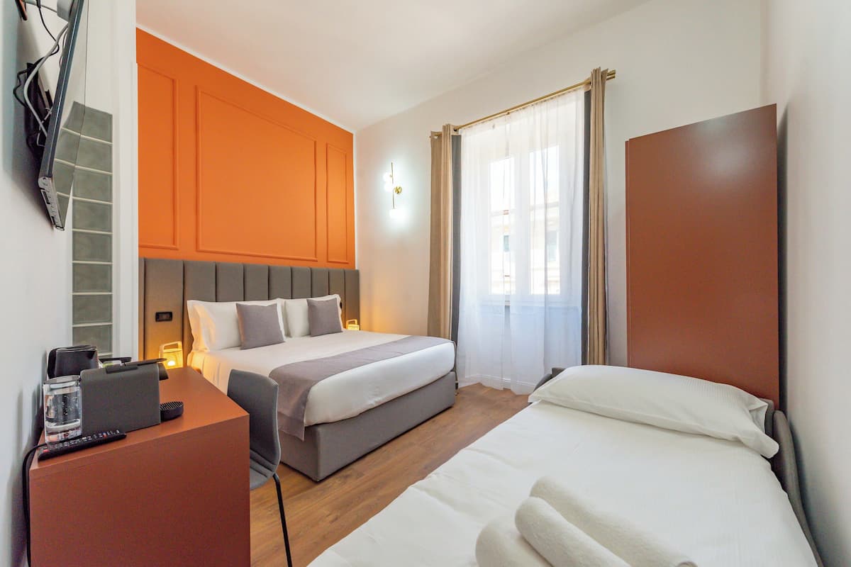 Room (1 Bedroom) | 1 bedroom, desk, iron/ironing board, bed sheets