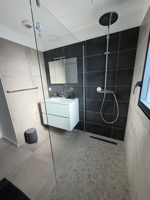 Hair dryer, towels, toilet paper - Large luxury T2 with garden, Agosta Plage. (Albitreccia)