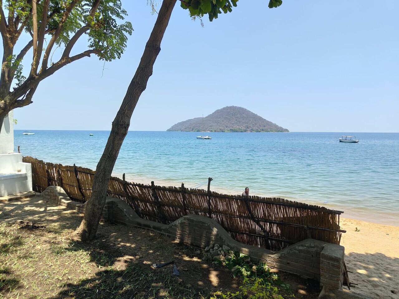 在海灘附近