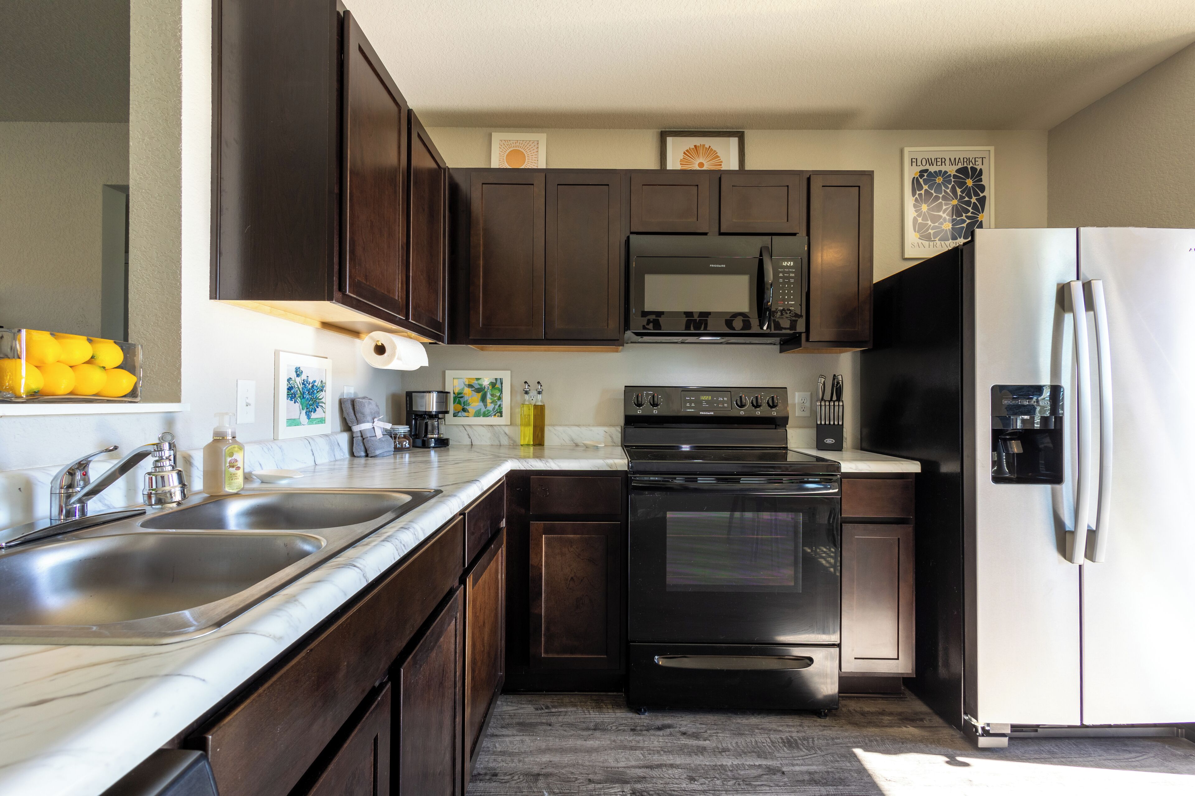 Microwave, oven, stovetop, dishwasher