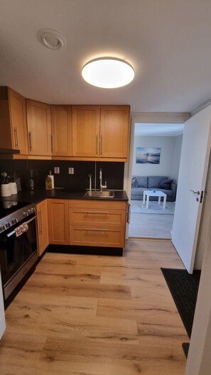 Kylskåp, mikrovågsugn, ugn och spishäll