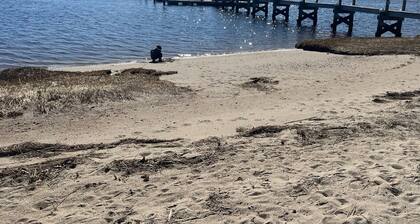 New 5-bedroom house with secluded yard, deck & access to private beach & dock