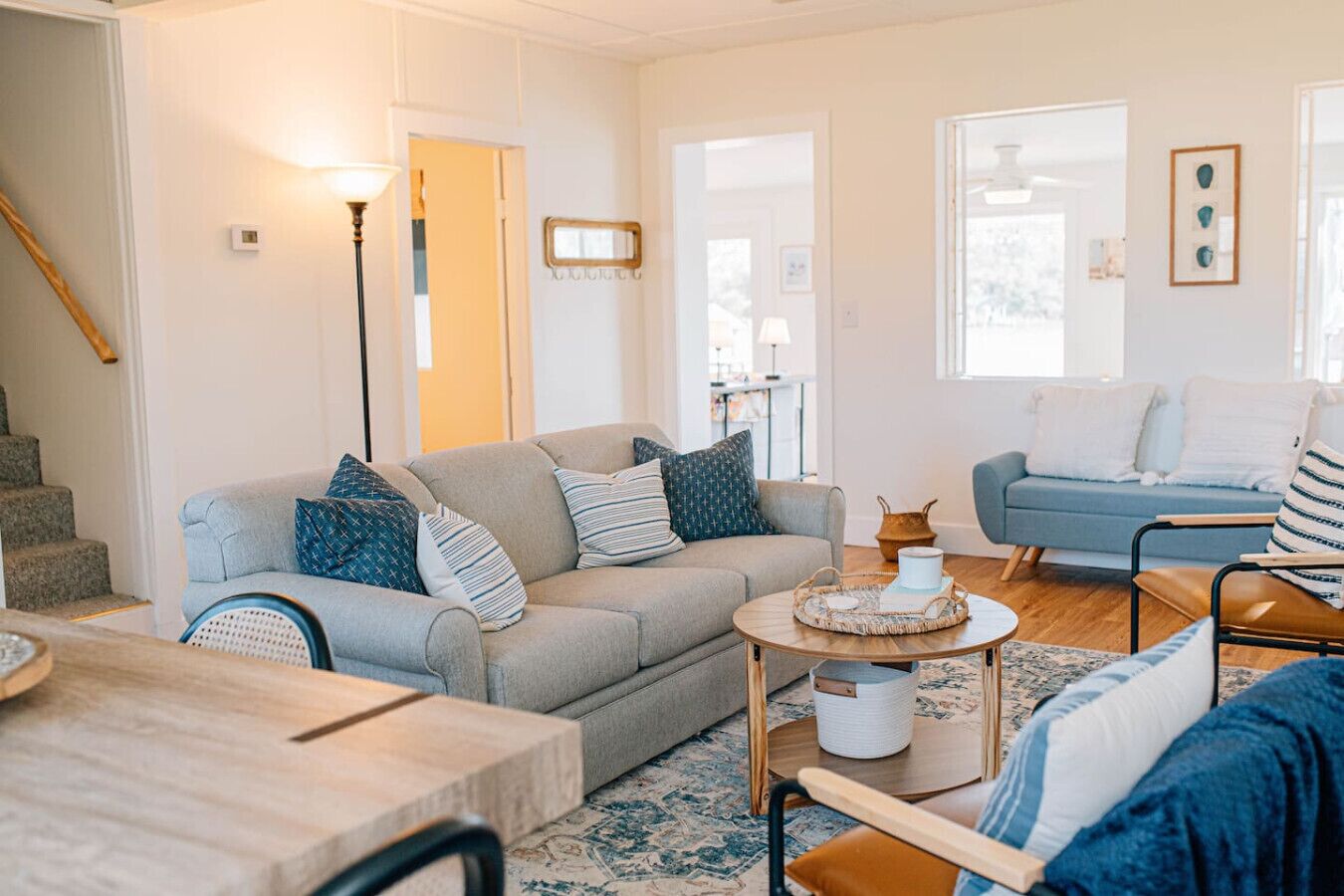 TV, fireplace, books