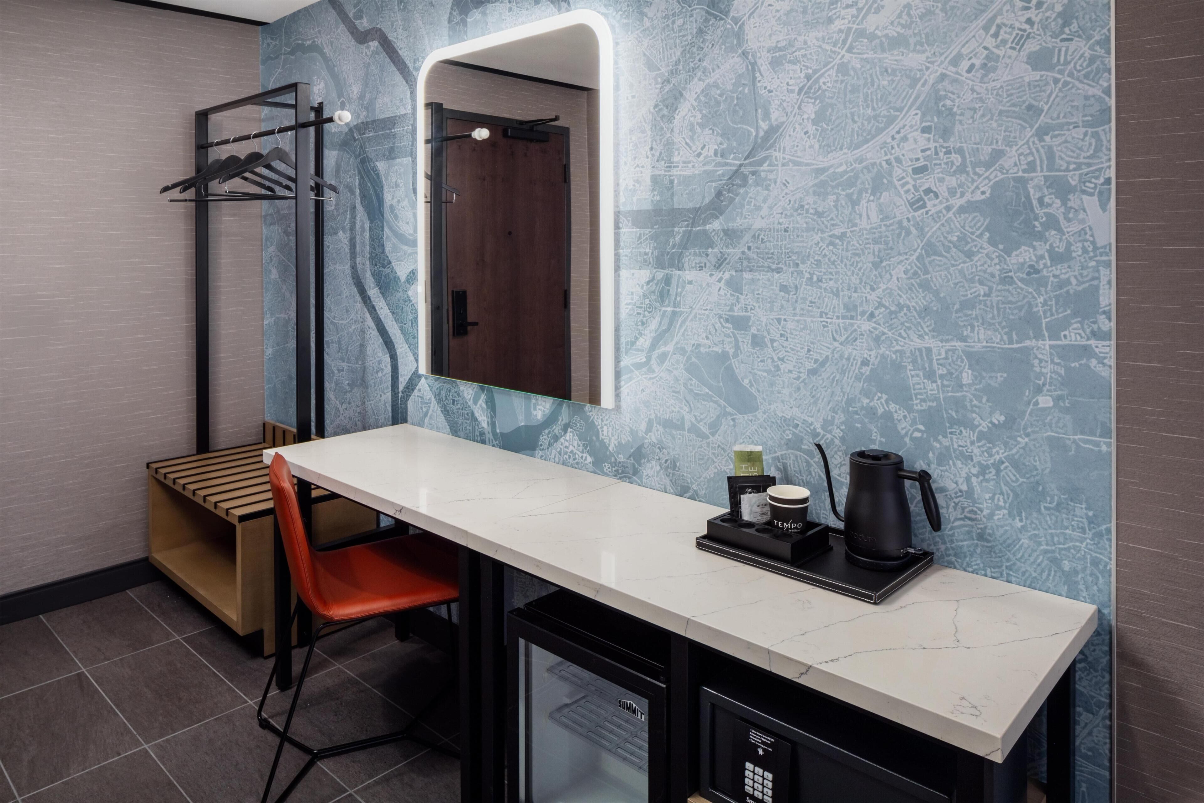 In-room safe, desk, laptop workspace, blackout curtains