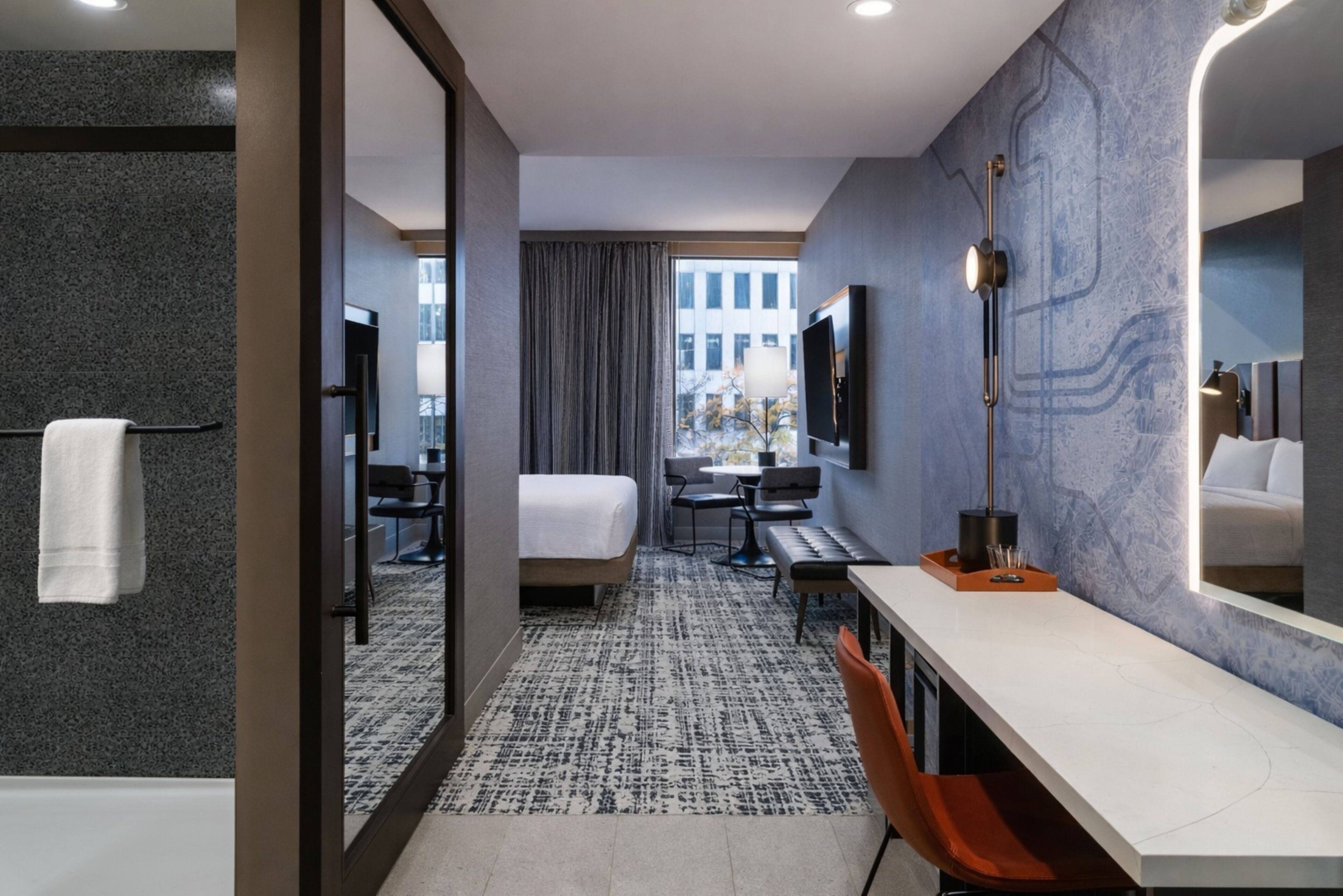 In-room safe, desk, laptop workspace, blackout drapes