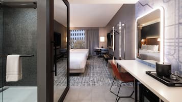 In-room safe, desk, laptop workspace, blackout drapes