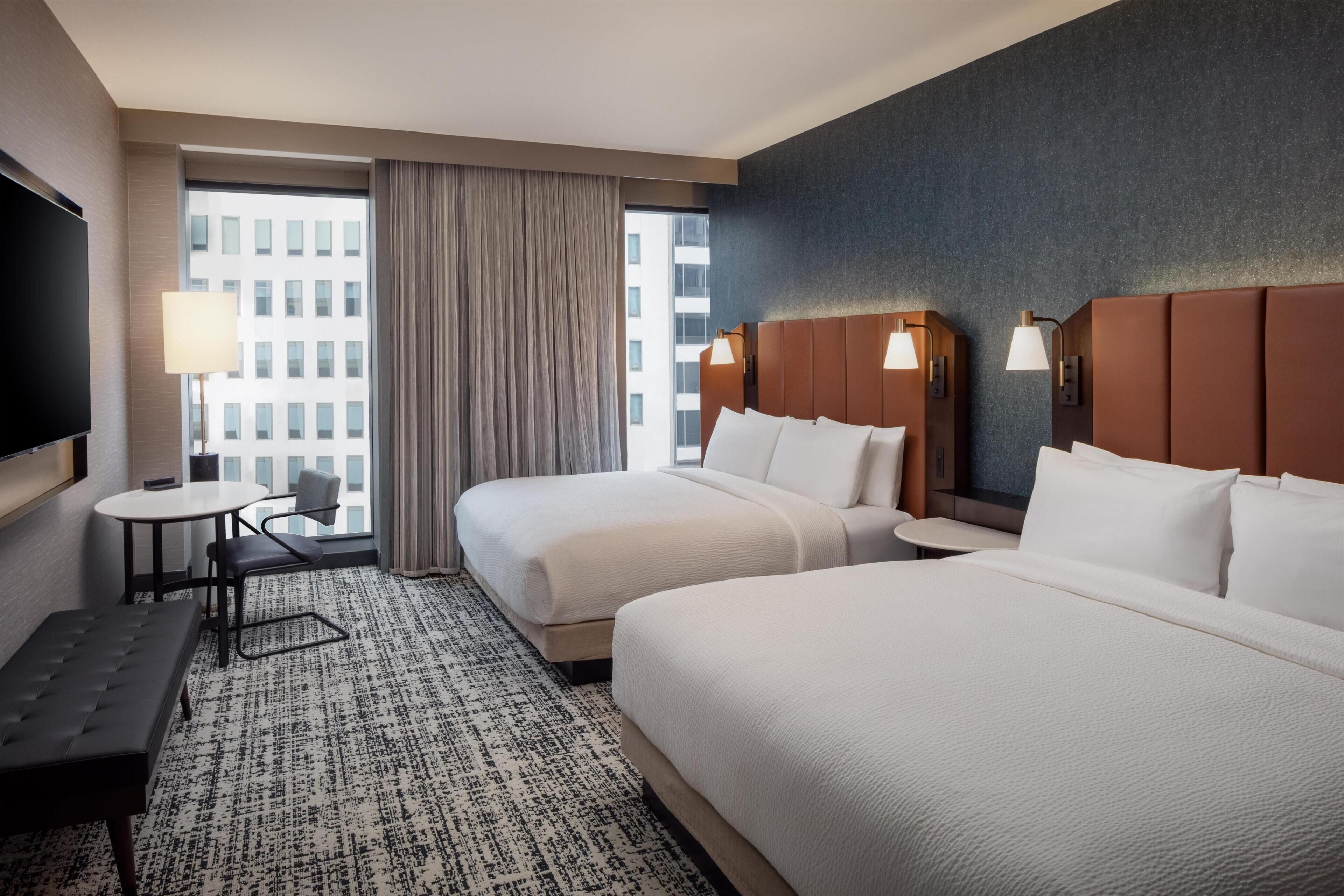 In-room safe, desk, laptop workspace, blackout curtains