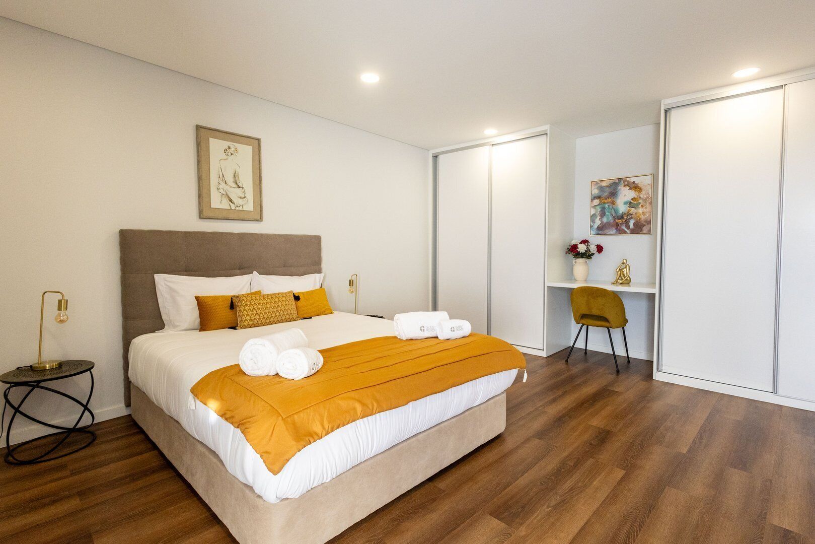 Desk, iron/ironing board, internet, bed sheets