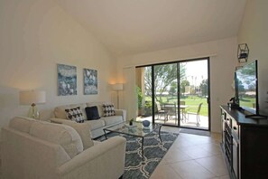 TV, fireplace - Elevated Lot-Double Fairway Views-VS862 (Palm Desert)