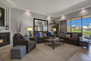 Fireplace, offices - Walk to Pool and Spa-Patio-Fireplace-VB851 (Palm Desert)