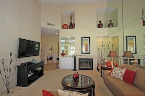 Fireplace - Dogs OK-5th Fairway-Southern Exposure-V3625 (Palm Desert)