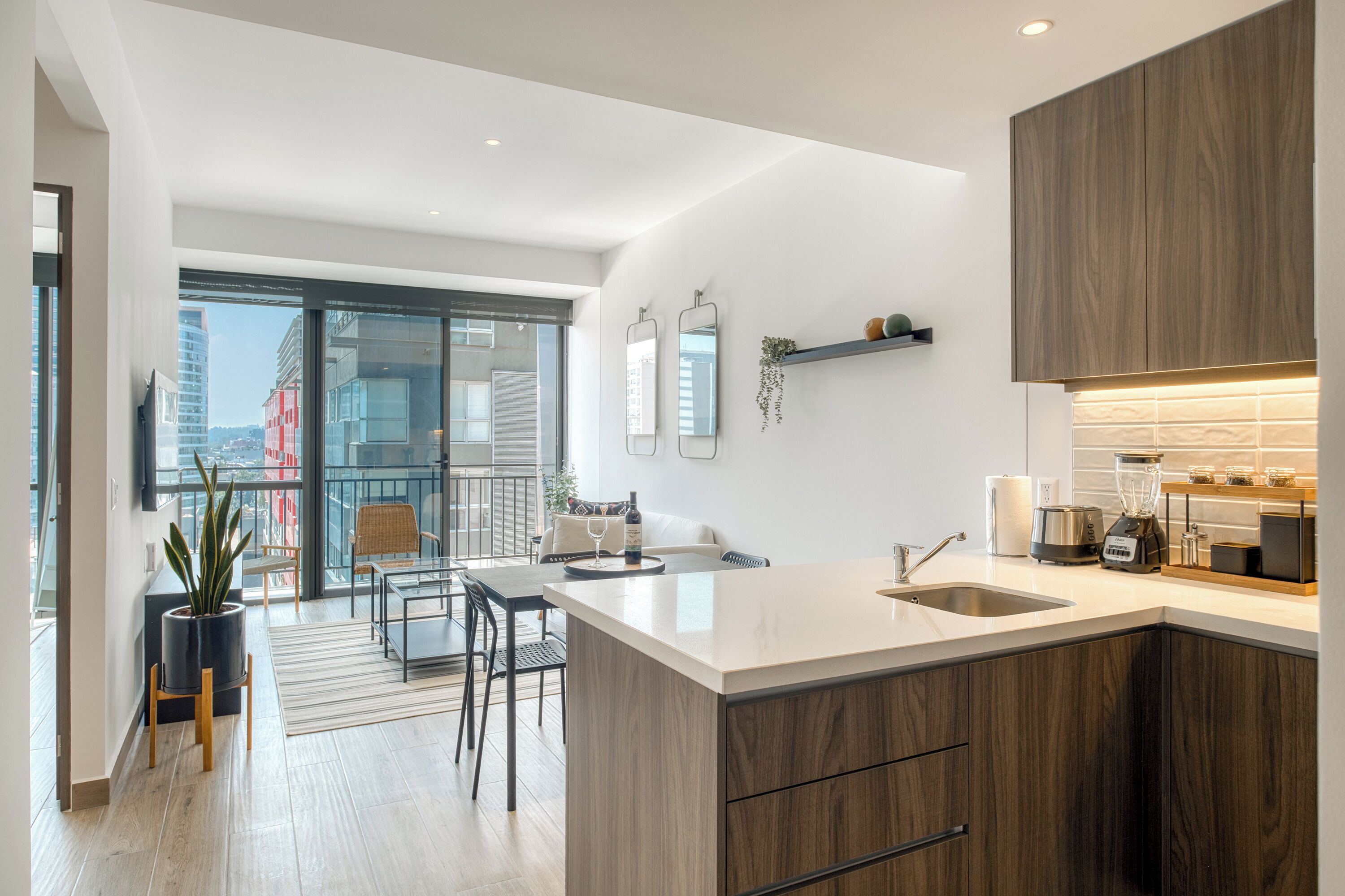 Apartment, Balcony | Private kitchen | Full-size fridge, microwave, oven, electric kettle