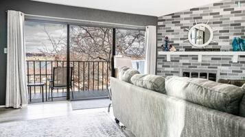 Condo, 1 King Bed with Sofa bed, Balcony (The Overlook at Interlaken) | Living area