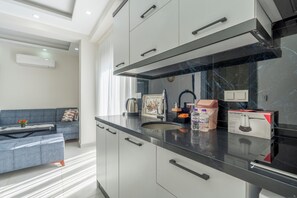 Superior Condo, City View | Private kitchen | Fridge, stovetop, coffee/tea maker, electric kettle - The Orange Cactus (Antalya)