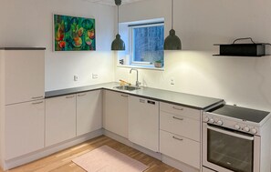 Kjøleskap, kokeplater, oppvaskmaskin og kaffetrakter/tekoker