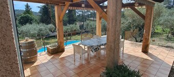 VILLA in Provence Verte with swimming pool surrounded by olive trees.