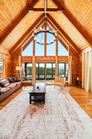 TV, fireplace, table football, offices - Mountain View Cabin with Fire Pit & Entertainment (Sevierville)