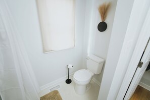 Shower, towels, soap, toilet paper - 2 Min Ride to Downtown, Stylish Spacious 3 BR Home (Raleigh)